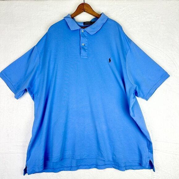 Polo Ralph Lauren Short Sleeve Polo Shirt Size 4XB Big Blue Preppy - Picture 1 of 8